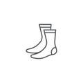 Socks icon, color, line, outline vector sign, linear style pictogram isolated on white. Symbol, logo illustration Royalty Free Stock Photo