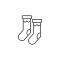 Socks icon, color, line, outline vector sign, linear style pictogram isolated on white. Symbol, logo illustration Royalty Free Stock Photo