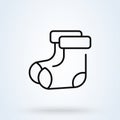 Socks icon line. Christmas socks vector illustration. Simple illustration of sock outline icon for web Royalty Free Stock Photo