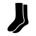 Socks icon. Pair warm socks, clothes accessory