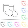 socks multi color style icon. Simple thin line, outline vector of clothes icons for ui and ux, website or mobile application Royalty Free Stock Photo