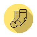 Socks outline icon in long shadow style