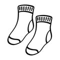 Pair of socks black and white illustration