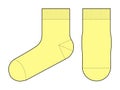 Socks template vector illustration front & side view | yellow