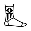 socks tennis player line icon vector illustration Royalty Free Stock Photo