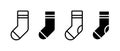 Socks vector icon set. Footwear symbol. Linear foot accessory sign