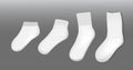 various white socks foot wear mockup isolated 3D illustration.