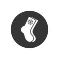 Socks white icon. Christmas socks vector illustration