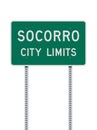 Socorro city limits road sign Royalty Free Stock Photo