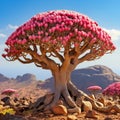 The Socotra Desert Rose or Bottle Tree obesum