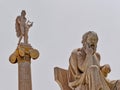 Socrates and Apollo marble statues, Athens Greece