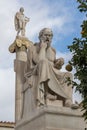 Socrates and Apollo statues in front of Academy of Athens, Greece