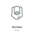Socrates outline vector icon. Thin line black socrates icon, flat vector simple element illustration from editable greece concept