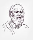 Socrates sketch style vector portrait isolated