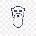 Socrates vector icon isolated on transparent background, linear