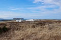 Sod church by Atlantic Ocean in Newfoundland Royalty Free Stock Photo