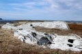Sod church by Atlantic Ocean in Newfoundland Royalty Free Stock Photo