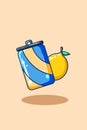 Soda beer and lemon icon cartoon illustration