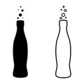 Soda bottle drink Cola icon vector outline silhouette soda bottle drink Cola icon