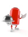 Soda can character holding catering dome