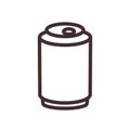 Soda can icon flat design. Drink beverage outline symbol. Editable stroke. Vector pictogram isolated on white background