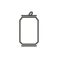 Soda can icon vector. Line drink bottle symbol.