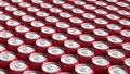 Soda cans on conveyor belt