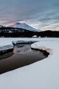 Soda Creek and South Sister with Reflection in Snow