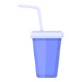 Soda cup icon, cartoon style