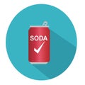 Soda drink can flat icon