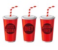 Soda Drink Cups With Sugar Content Label