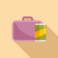 Soda drink and food box icon flat vector. School lunch Royalty Free Stock Photo