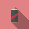 Soda flat design icon with long shadow effect Royalty Free Stock Photo