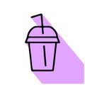 Soda flat line icon. Vector thin sign of fast food, cafe logo