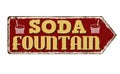 Soda fountain vintage rusty metal sign