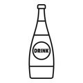 Soda glass bottle icon, outline style