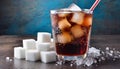 soda ice and sugar cubes on the side