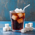 soda ice and sugar cubes on the side