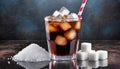 soda ice and sugar cubes on the side
