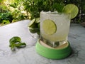 Soda lime juice with mint leaves and lime. Royalty Free Stock Photo