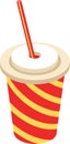 Soda paper cup icon. Cool drink concept icon. Vector illustration.