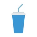 Soda paper cup icon. Fast food symbol. Disposable cup isolated on a white background