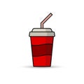 Soda paper cup icon. Vector illustration. Cool drink icon