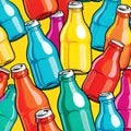 Soda pop drink bottle blank label artist drawing