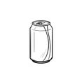 Soda pop can hand drawn sketch icon.