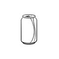 Soda pop can hand drawn sketch icon.