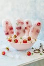 Soda, Raspberry and Thyme Ice Pops Royalty Free Stock Photo