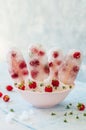 Soda, Raspberry and Thyme Ice Pops Royalty Free Stock Photo