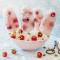 Soda, Raspberry and Thyme Ice Pops Royalty Free Stock Photo
