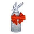 Soda Siphon with red bow and ribbon, gift concept. 3D rendering Royalty Free Stock Photo